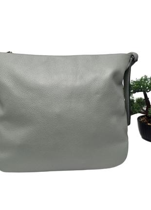 Мягкая сумка-мешок натуральная кожа зелёный арт.2017 green viv...