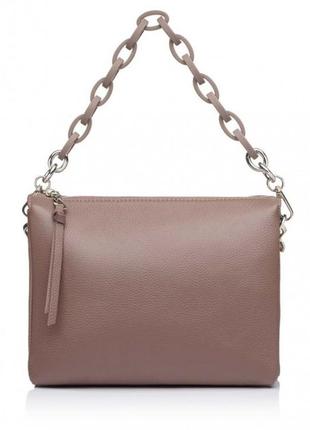 Женская стильная сумка-клатч натуральная кожа пудровый арт.851...