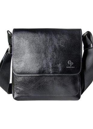 Мужская кожаная сумка через плечо черный арт.7546/10 "gp" італ...
