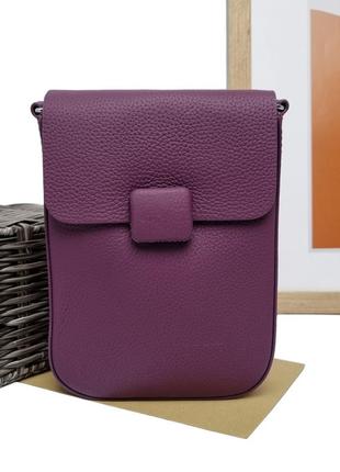 Мини сумка женская натуральная кожа фиолетовый арт.813 purple ...