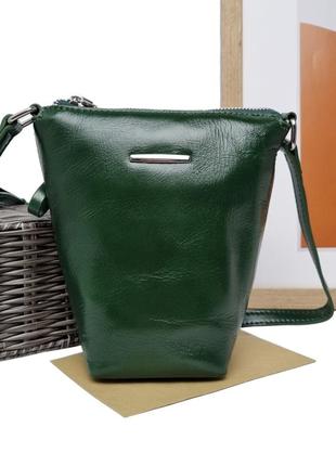 Женская маленькая сумка кросс-боди зелёный арт.77157 green viv...