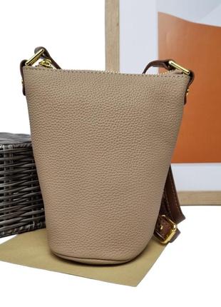 Женская мини сумка натуральная кожа бежевый арт.5503 beige viv...