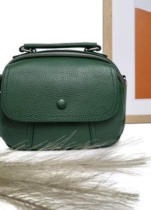 Женская сумка новинка натуральная кожа зелёный арт.6053 green ...