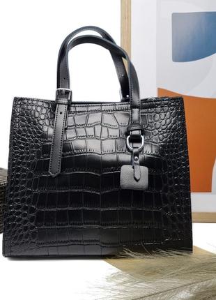 Женская сумка-тоут натуральная кожа черный арт.8800-220 black ...