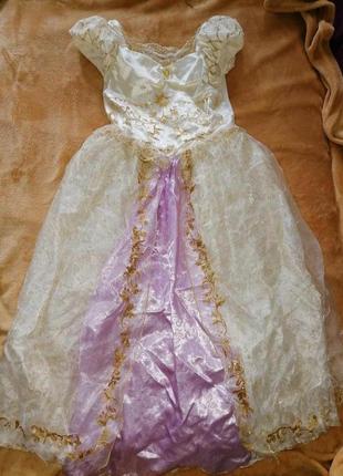 Карнавальное платье костюм рапунцель 9-10 лет