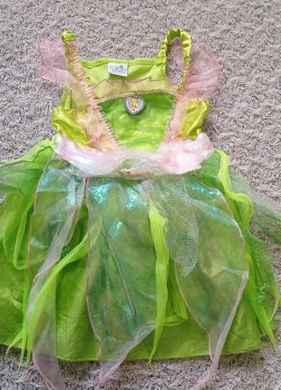Карнавальное платье костюм фея динь динь диснеи 3-4 года