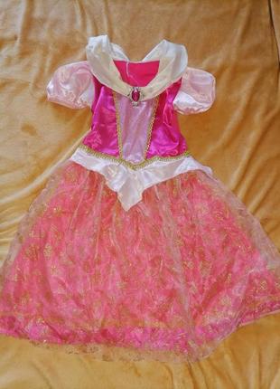 Карнавальное платье костюм аврора спящая красавица 6-7 лет