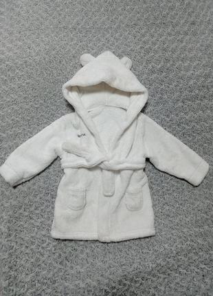 Детский махровый халат  мишка медведь 1-2 года 12-24 месяца