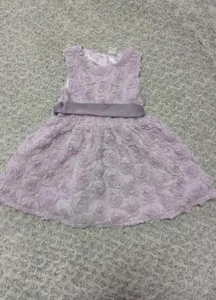 Детское нарядное платье с цветами lindex 1,5 - 2 года