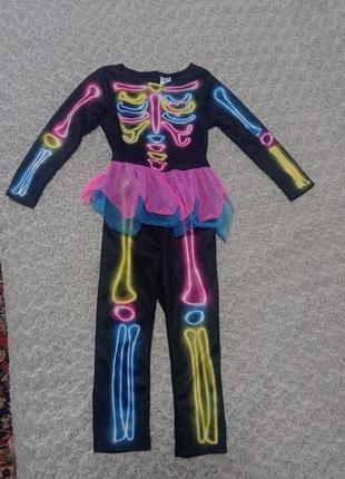 Карнавальный костюм девочка скелет 3-4 года