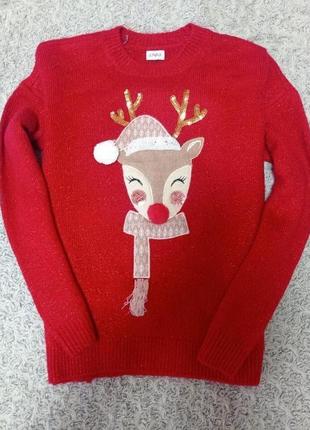Новогодний свитер с оленем олень s