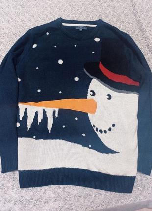 Новогодний свитер снеговик, со снеговиком xxl