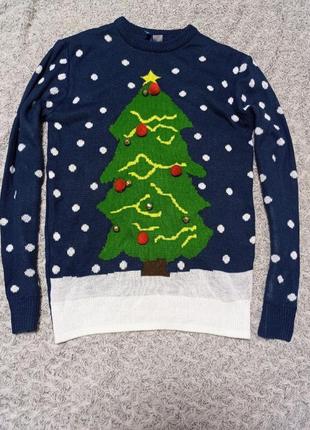 Новогодний свитер новогодняя елка, xs,s