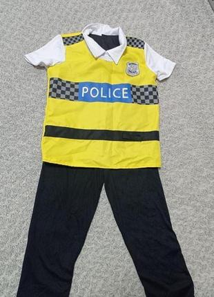 Карнавальный костюм двухсторонний полицейский полиция 9-10 лет