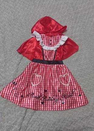 Карнавальный костюм платье красная шапочка 5-6 лет