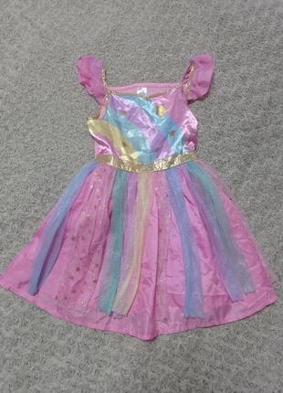 Карнавальное платье радуга, единорог 5-6 лет