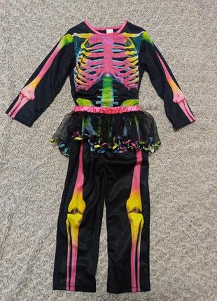 Карнавальный костюм девочка скелет 3-4 года