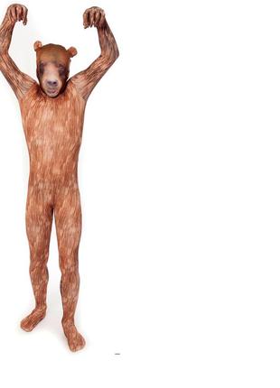 Карнавальный костюм медведь вторая кожа morphsuits 9-10 лет