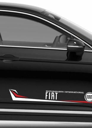 Наклейка Fiat на передние двери (белый)