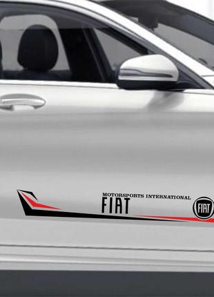 Наклейка Fiat на передние двери (чёрный)