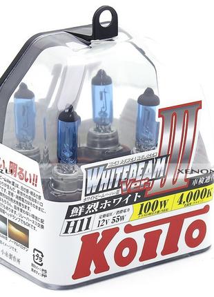 Лампа галогеновая H11 12V 55W; яркий белый свет; Koito P0750W