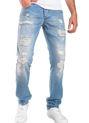 Red bridge (34/l) зауженные мужские джинсы с потертостями
