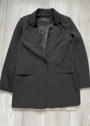 Блейзер жакет пиджак черный удлиненный