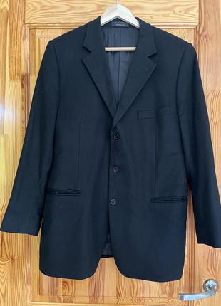 Классический черный пиджак 100% кашемир с мужского плеча