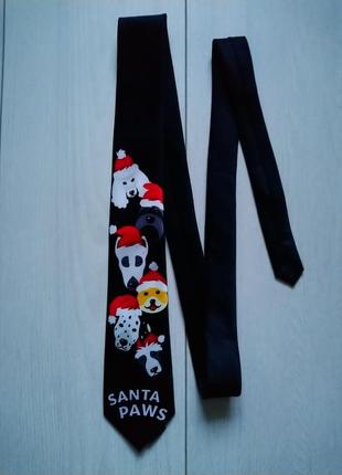 Новорічна краватка галстук santa paws