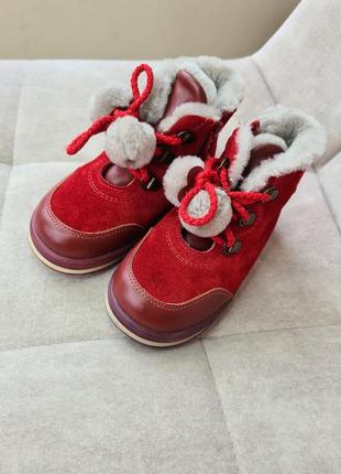 Ботинки красные зимние на меху на девочку 25 размер