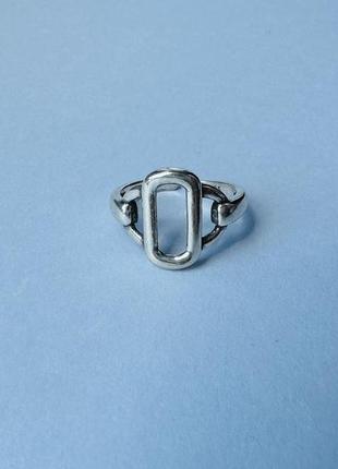 Кольцо серебро 925 проба посеребрение геометрическое кольцо