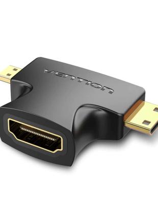 Адаптер 2 в 1 HDMI адаптер MIni - HDMI - HDMI Micro - HDMI - HDMI