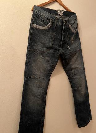 Широкие длинные джинсы с фабричными потертостями twistedsoul