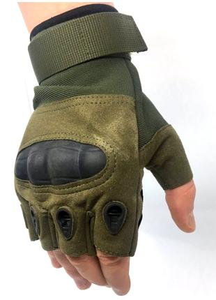 Армейские перчатки без пальцев ТТХ Combat M олива