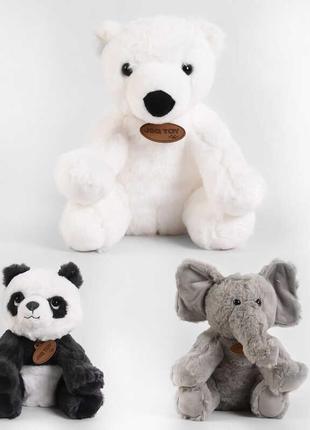 М'яка іграшка d 34611 "слон, панда, ведмідь", 3 види, 25см