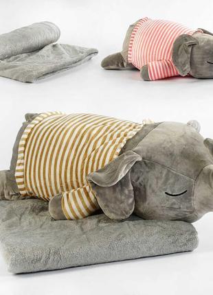 Детская мягкая игрушка с пледом слоненок м 13943, размер одеял...