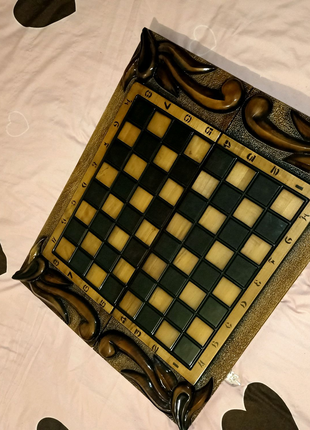 Деревянные шахматы-нарды ручной работы
