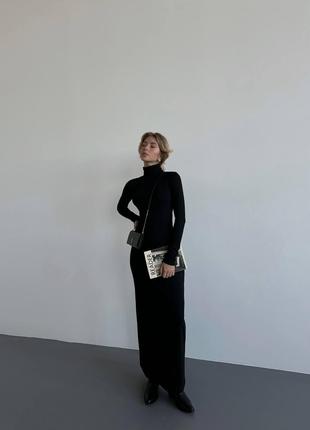 Женское платье макси цвет черный р.42/44 446421