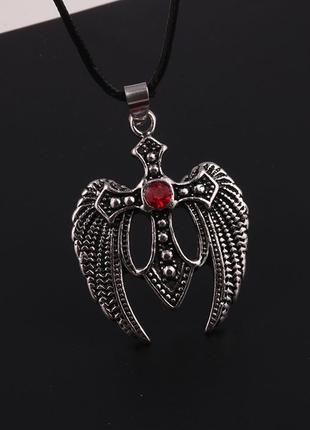 Мужской кулон в стиле ретро, ​​ожерелье с крестом, крылья ангела