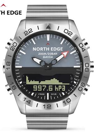 Чоловічий тактичний годинник з компасом North Edge Gavia Водос...