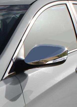 Накладки на зеркала без повторителя (2 шт, нерж.) для Hyundai ...