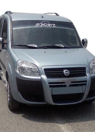 Губа на передний бампер (под покраску) для Fiat Doblo I 2005-2...
