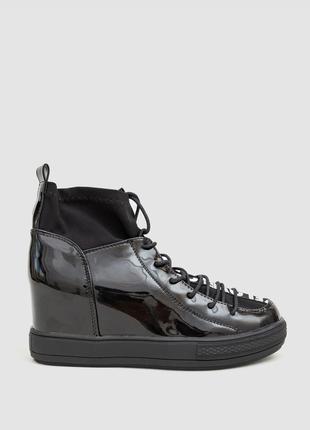 Туфли-сникерсы женские лаковые, цвет черный, размер 36, 131RA80-1
