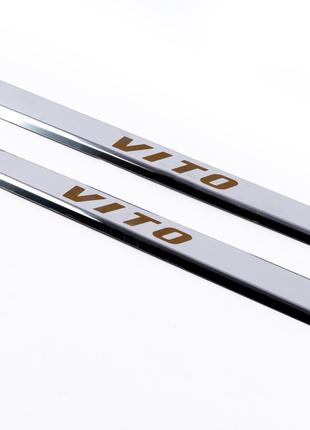 Накладки на пороги Vip-style (2 шт, нерж) для Mercedes Vito W6...