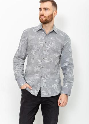 Рубашка мужская с принтом, цвет черно-белый, размер S, 131R148955