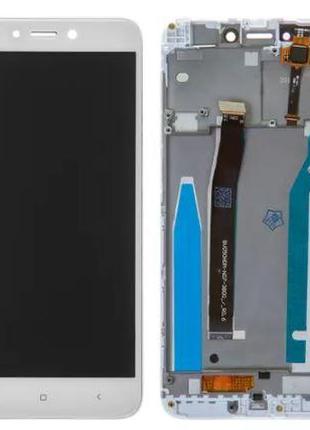 Дисплей Xiaomi Redmi 4x модуль в сборе с рамкой, белый