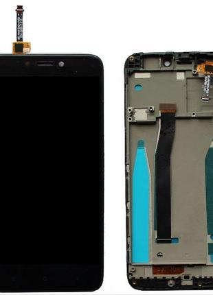 Дисплей Xiaomi Redmi 4x модуль в сборе с рамкой, черный