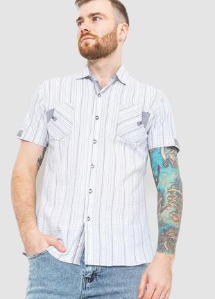 Рубашка мужская в полоску, цвет светло-серый, размер L, 186R616