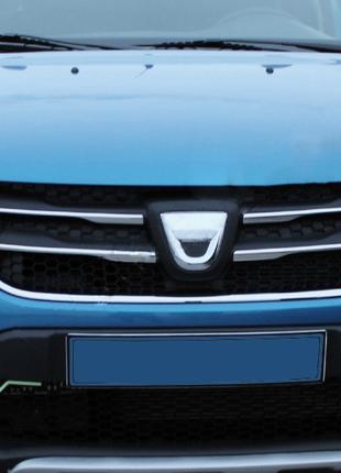 Накладки на решетку (4 шт, нерж.) для Dacia Logan MCV 2013-202...