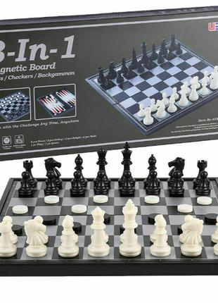 Шашки, шахматы, нарды магнитные набор размер доски 32х32 см